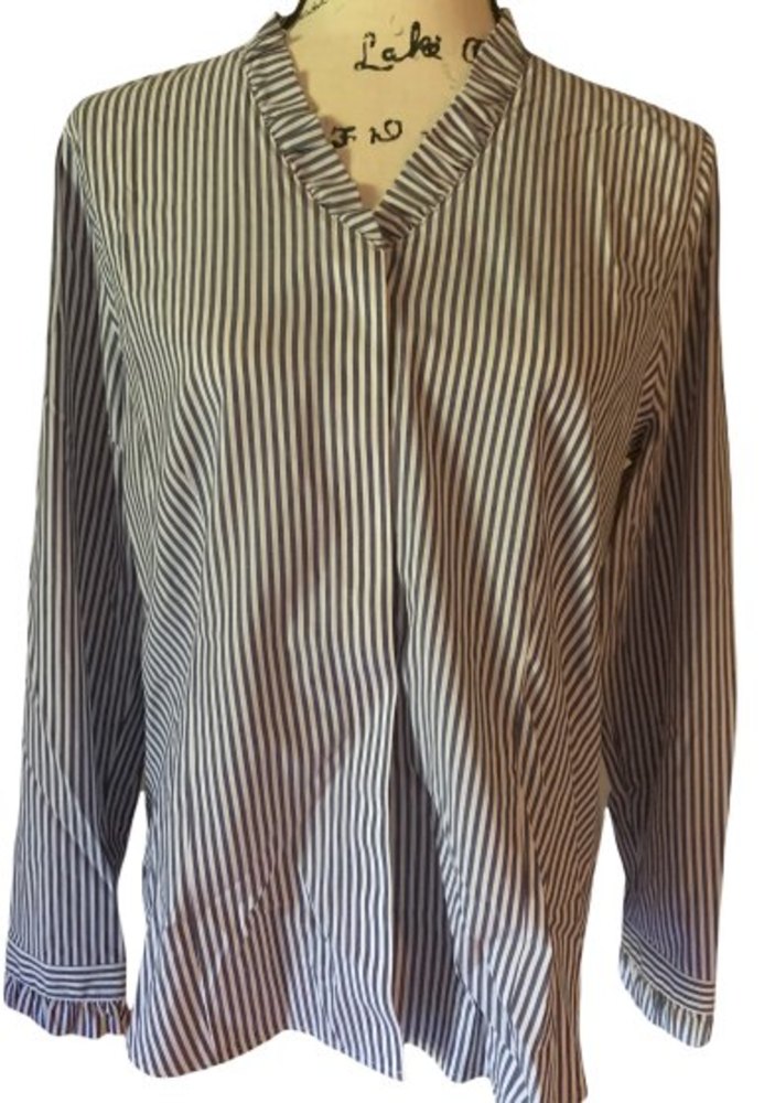 Chico's Women's Shirts Size (Small, 4) Top Blouse No-Iron Stripe Casual Work